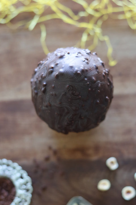 Dark Chocolate Egg and Crushed Hazelnuts